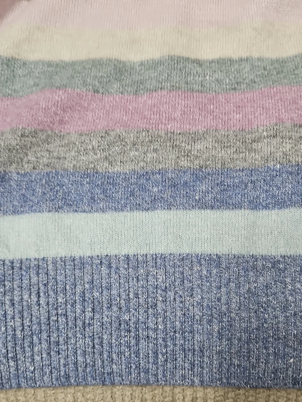 Peter Millar Cashmere Linen Crown Fleece 1/4 Zip Pullover Men's Large Stripes